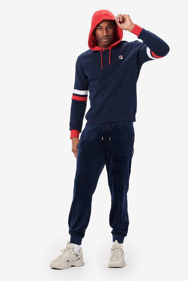 Fila Hurley Men's Hoodies - Navy/Red/White,NZ 405-50467